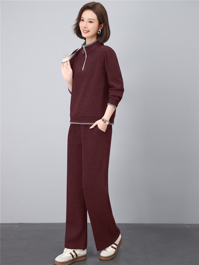 妈妈秋装休闲卫衣两件套新款洋气时尚中老年运动服套装女春秋宽松,女装套装/套裙,涵誉