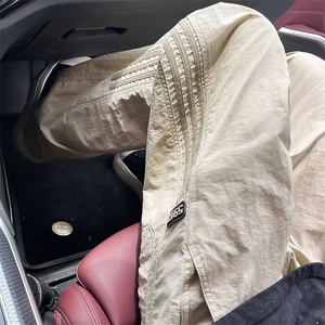 三条杠直筒卫裤男潮流宽松阔腿休闲裤慵懒灰色长裤子 K5006图片