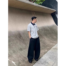 FF3410-P452025夏季潮牌高级感撞色小狗刺绣polo衫短袖，男装Polo衫，电商B323A