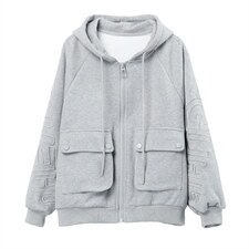 2021春季新款时尚休闲宽松舒适连帽卫衣外套，女装卫衣/绒衫，玛其路