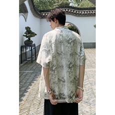 新中式现货！风新款24夏季竹叶提花短袖上衣CS35-P65控88，男装T恤，电商A021