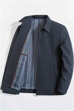 男装夹克男2023秋季新款中年翻领爸爸装外套男士商务休闲茄克，男装夹克，电商B212（原钱塘6029）