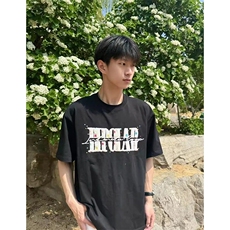 万针全刺绣工艺抖音得物高品质260克重磅纯棉双纱美式高街短袖T恤，男装T恤，电商A486