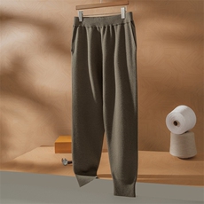 2025年秋季新款百搭男士精纺双提束脚裤，男装休闲裤，九爵羊绒