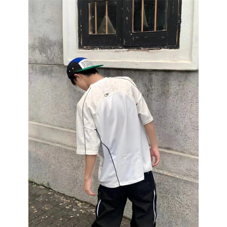 速干球衣风t恤网眼透气短袖男款夏季美式复古赛车骑行服TX47,男装T恤,星座1116A（原606A-3）