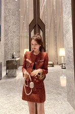 加小香套装拼接貂毛，女装职业装，沐依惜(2F)