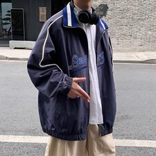 男装新款刺绣百搭时尚主推。宽松反光夹克G115，男装夹克，电商A132（原电商B245）
