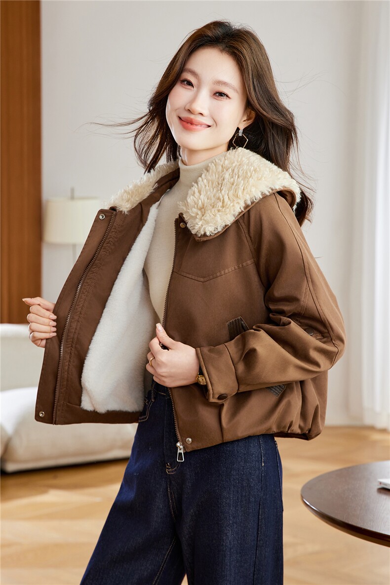 现货！2025冬季新款加绒加厚棉衣外套女,女装棉衣/棉服,慕咨