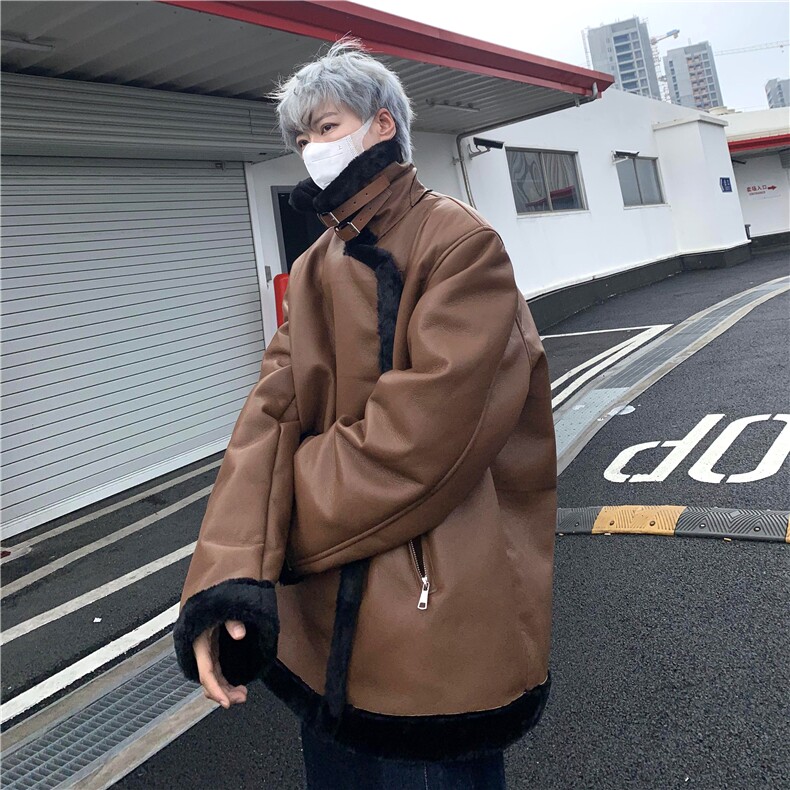 现货-美式机车棉服皮毛一体外套加绒棉衣218-7-M123-P135-控168,男装棉衣,星座218-7
