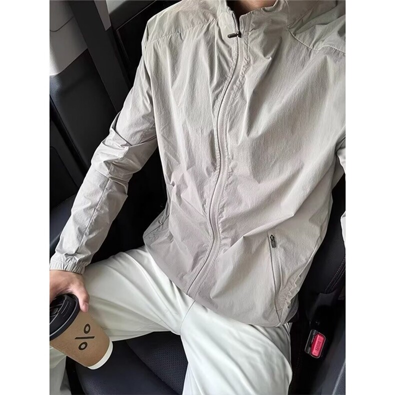 美式复古新款防晒衣男款夏季拼接立领速干外套正肩薄款运动夹克,男装防晒衣,星座1210-1