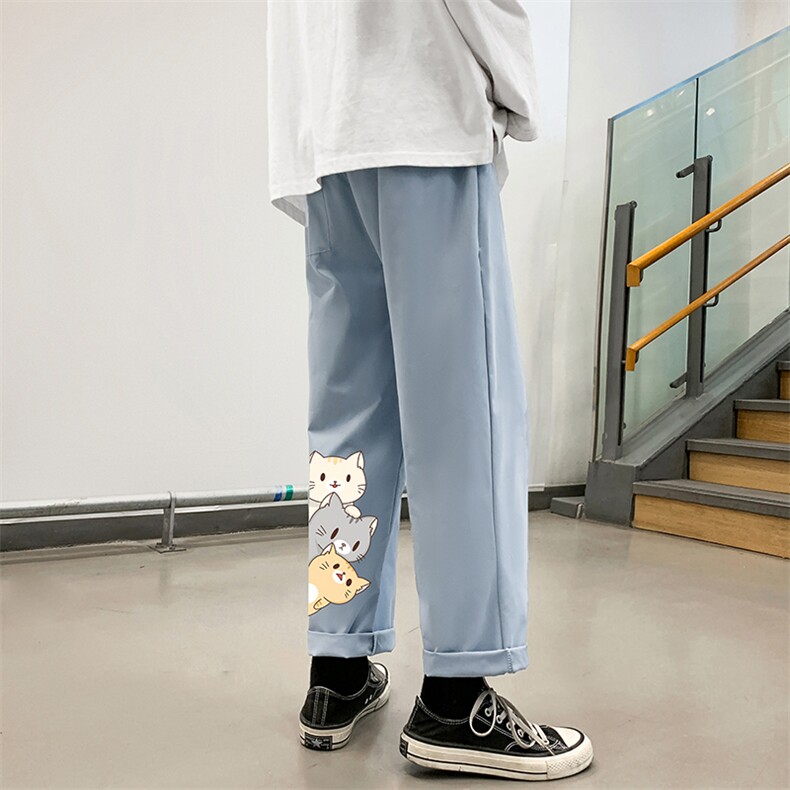K43164-P25加绒款-P35休闲裤男士大码宽松九分运动裤男裤男直筒,男装休闲裤,电商A040