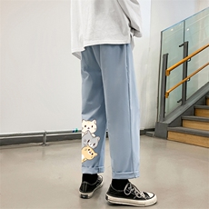K43164-P25加绒款-P35休闲裤男士大码宽松九分运动裤男裤男直筒，男装休闲裤，电商A040