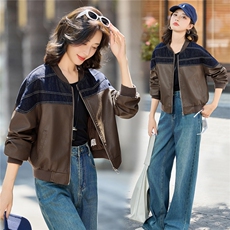 【秋季女装新款】大量现货时尚立领棒球服短款皮衣外套，女装皮衣，魅衣本色