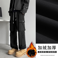 美式工装裤加绒加厚裤子高街伞兵裤直筒休闲裤JRK720特批43，男装工装外套，星座718-1
