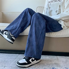 高街ins休闲裤男新款直筒裤宽松痞帅青年阔腿裤GA488-P35加绒45，男装卫衣，星座1008-1