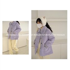 小圆领羊羔毛外套，其它，FST