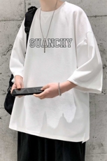 Q11229-P30春夏季七分袖t恤男大码五分袖男短袖中袖大皂风，男装T恤，电商A040