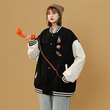 中性风 春秋季情侣棒球服男女休闲夹克女时尚外套男BQF277-P50图片