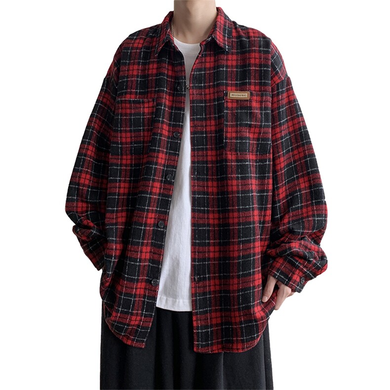 现货长袖秋宽松港风复古内搭学生情侣叠穿衬衣225-2-CS708-P58,男装衬衫,星座225-2