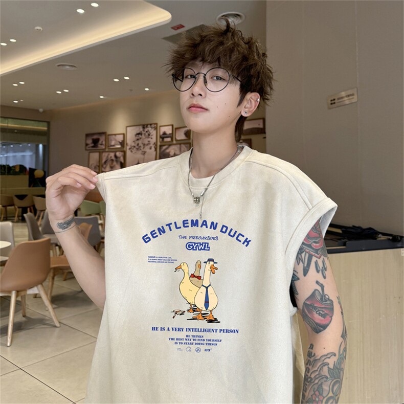 麂皮绒背心坎肩男T恤美式港风潮JB453-特P19控38,男装背心/马甲,电商B370