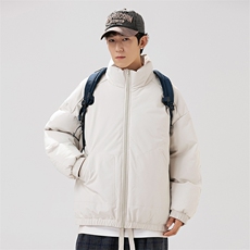 现货冬季美式休闲加厚雪山外套夹克立领纯色三防户外工装棉服，男装夹克，电商A486-1