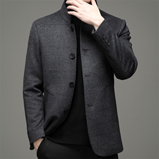 中年纯色绵羊毛棉衣加厚保暖冬季爸爸冬装外套棉服HM8219-P245，男装棉衣，电商B212（原钱塘6029）