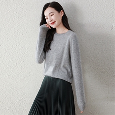 100%纯山羊绒秋冬新款拉毛羊绒衫气质圆领羊绒毛衣，女装羊绒衫，阿舍尔精品