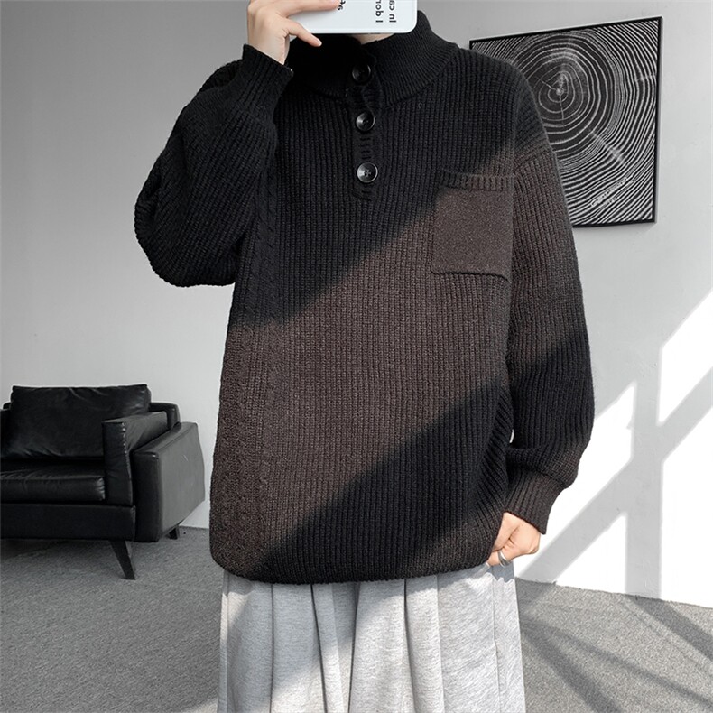 8XL-M特大码冬季立领毛衣纽扣高级设计感情侣?袖毛衫MY1208P65,男装针织衫/毛衣,电商D206-1