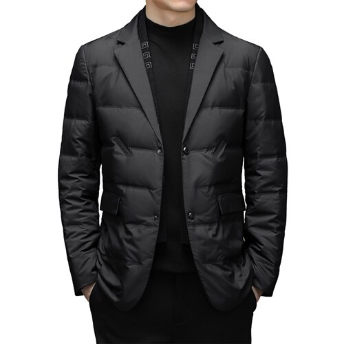 羽绒西服男中年男加厚外套爸爸装商务休闲冬装上衣YYYR088-P218图片