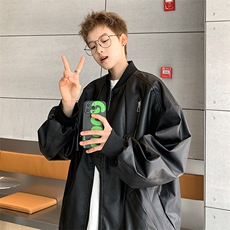 PU皮夹克多拉链设计感假两件皮外套DY2317-特P80，男装夹克，星座1213