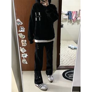 B221 美式ins高街暗黑小众个性铆钉小脚牛仔裤 LK23142-P65 控88图片