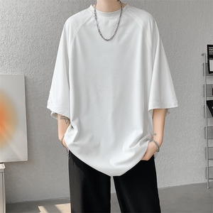 8XL-M 特大码日系复古山西速干镂空拼接短袖T恤上衣男DX319P50图片