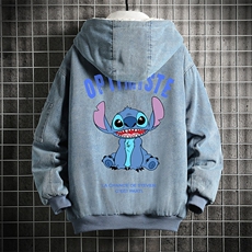 NM53220-P140牛仔外套男大码加厚加绒衣男羊羔毛服男网格，男装棉衣，电商A040A