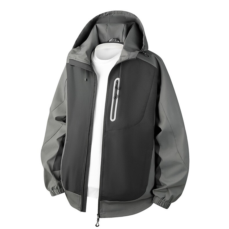 硬汉风户外夹克男连帽撞色上衣冲锋衣外套DSA157B-JK7871-P75,男装夹克,电商A157B