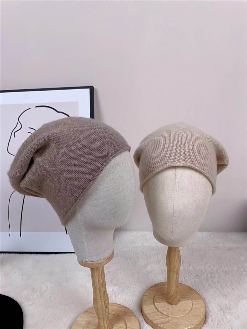 秋冬新款保暖羊绒帽时尚百搭简约堆堆帽女士潮流单品,饰品帽子,润匹羊绒