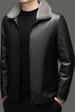 BG-S21389冬季男士海宁真皮羽绒服牛皮夹克白鸭绒内胆百搭外套，男装夹克，电商B360A（原721A）