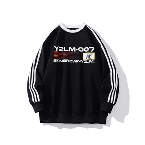 1港风字母印花图案袖子三杠织带大码M-5XL卫衣男WY77762P48控68图片