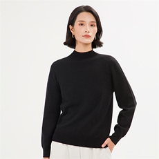 伊芙丽【商场同款】2024秋季新款半高领显瘦羊毛衫女针织打底，女装羊绒衫，巾兮羊绒