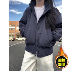棉衣5W件现货冬季美拉德立领飞行夹克廓形高街棒球服加棉加厚外套，男装夹克，电商A486