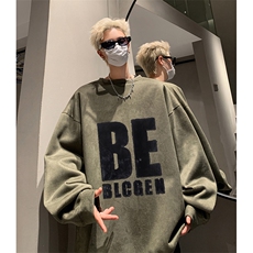 抖音得物供货提供视频秋冬重磅美式麂皮绒圆领卫衣JY329，男装卫衣，电商A486
