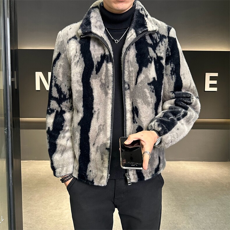 冬季男士时尚加厚仿皮草保暖爸爸装商务夹克外套ZX8886-P260,男装夹克,星座1105-3