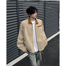 8XL-M春季水洗帆布短款夹克男生vintage美式复古工装外套JK003P98，男装夹克，电商B312