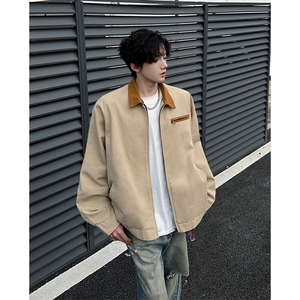 8XL-M春季水洗帆布短款夹克男生vintage美式复古工装外套JK003P98图片