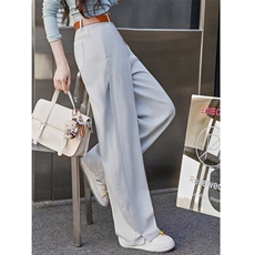 BAO款白灰色直筒牛仔裤女春秋季25新款今年流行小个子宽松阔腿裤，女装牛仔裤，美拉德工厂直营店