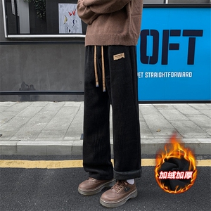 新款加绒加厚大码休闲裤男雪尼尔宽松运动裤K1248J加绒-特P50控98,男生椰子鞋搭配裤子夏季图片