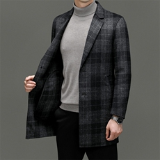 M8062-13钱塘2020-3新款冬季时尚休闲百搭中年男士毛呢外套P320，男装毛呢大衣，钱塘207-3