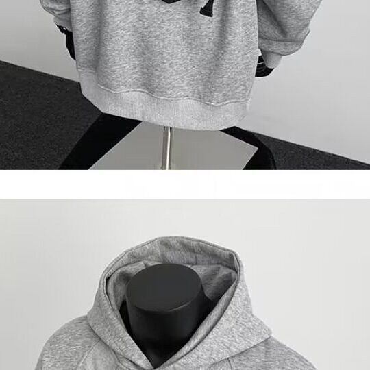 Q102-P39连帽卫衣男2025春秋季新款美式重磅纯色套头帽衫,男装卫衣,电商B323A