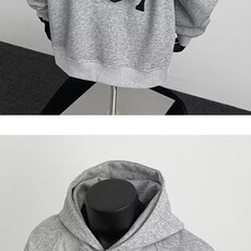 Q102-P39连帽卫衣男2025春秋季新款美式重磅纯色套头帽衫，男装卫衣，电商B323A