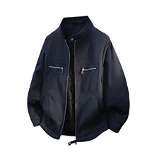 26春装高品质老钱风立领夹克外套男女美式潮牌拉链工装风宽松上衣，男装夹克，电商A486