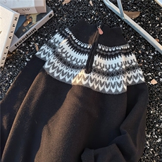 美式覆古费尔岛提花毛衣男款秋冬慵懒半高领拉炼针织衫MZ937-P58，男装针织衫/毛衣，星座412-3
